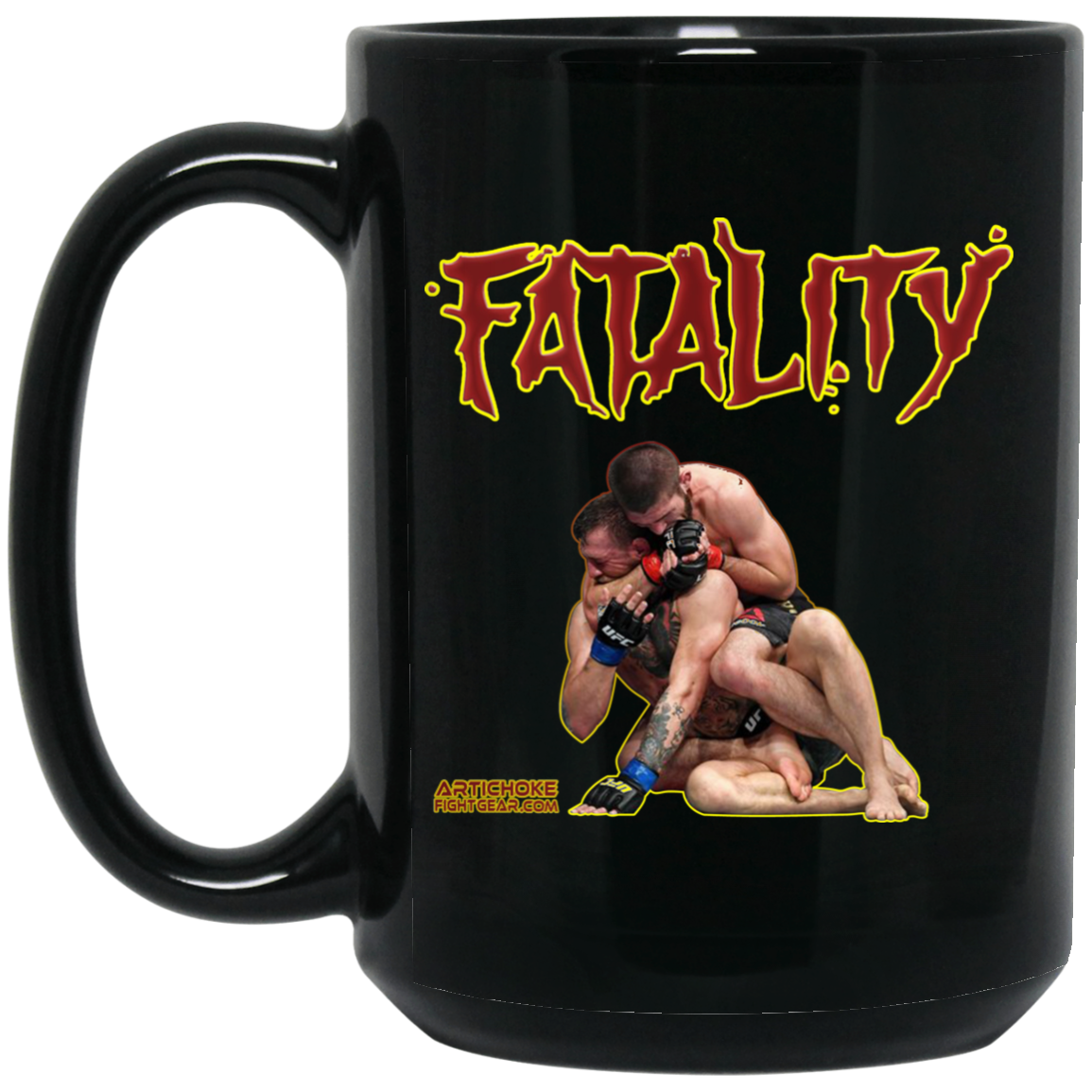 Artichoke Fight Gear Custom Design #21. FATLAITY! 15 oz. Black Mug