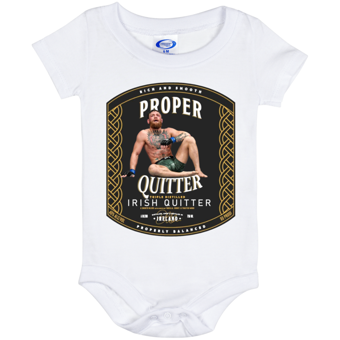 Artichoke Fight Gear Custom Design #15. Proper Quitter. Baby Onesie 6 Month