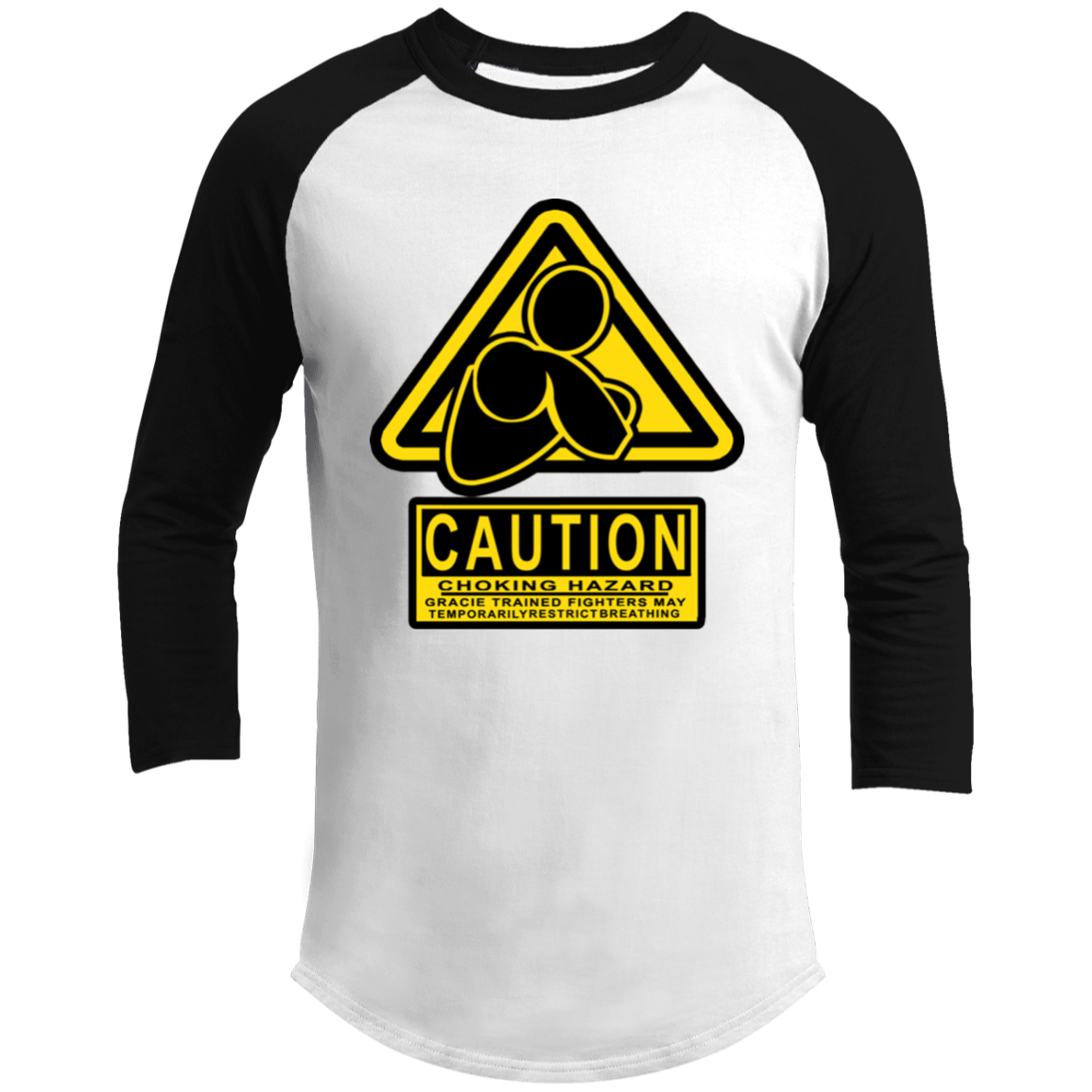 AFG Custom Design #07. CAUTION: CHOKING HAZARD. 3/4 Raglan Sleeve Shirt