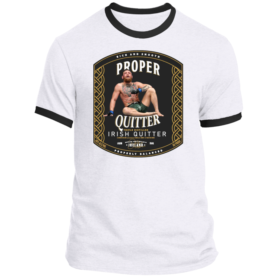 Artichoke Fight Gear Custom Design #15. Proper Quitter. Ringer Tee