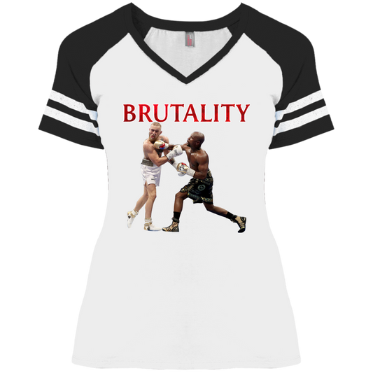 Artichoke Fight Gear Custom Design #5. Brutality! Ladies' Game V-Neck T-Shirt