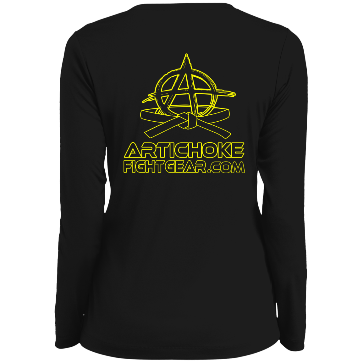 Artichoke Fight Gear Custom Design #9. EAT. SLEEP. JIU JITSU. REPEAT. Ladies' Moisture-Wicking Long Sleeve V-Neck Tee