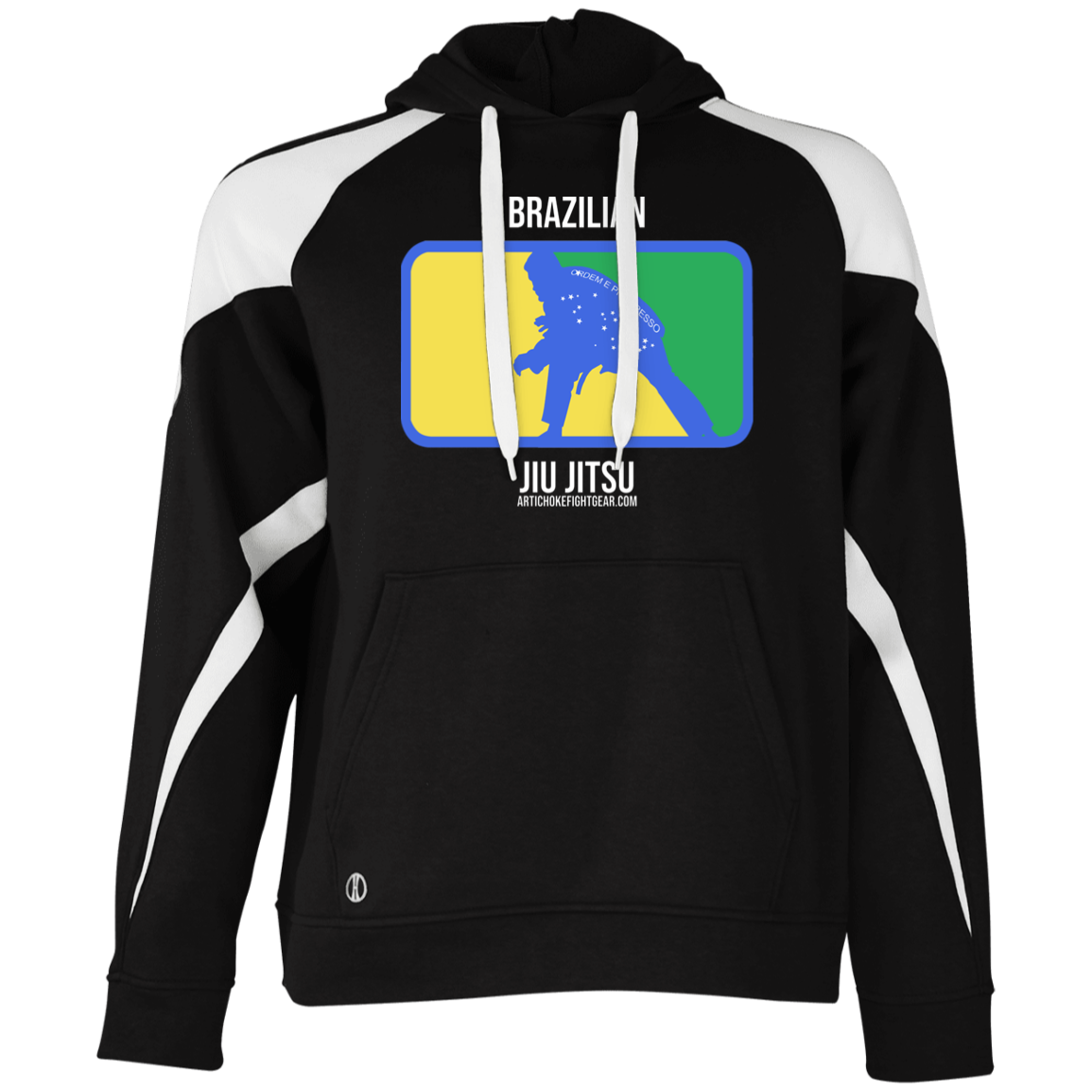 Artichoke Fight Gear Custom Design #13. BJJ, The New National Pastime. Colorblock Fleece Hoodie