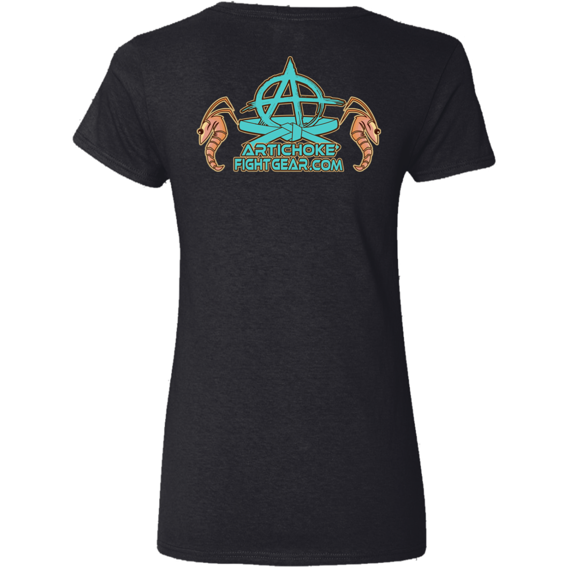 Artichoke Fight Gear Custom Design #18. Shrimpin ain't Easy. Ladies' 100% Cotton V-Neck T-Shirt