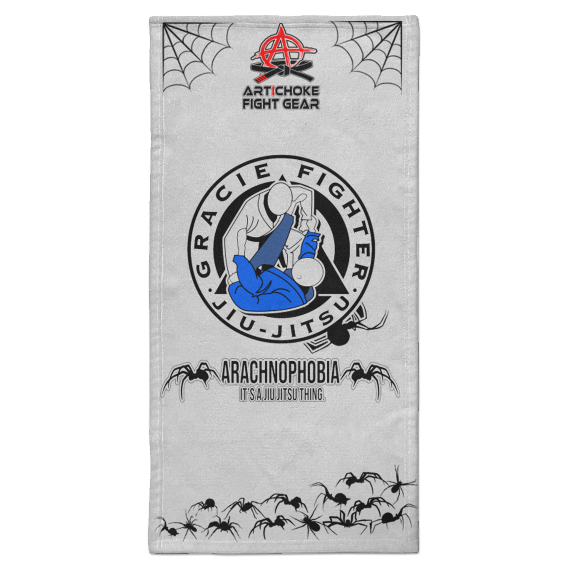 Artichoke Fight Gear Custom Design #1. Arachnophobia: Fear of Spiders. Spider Guard. It's a Jiu Jitsu Thing. Towel - 15x30