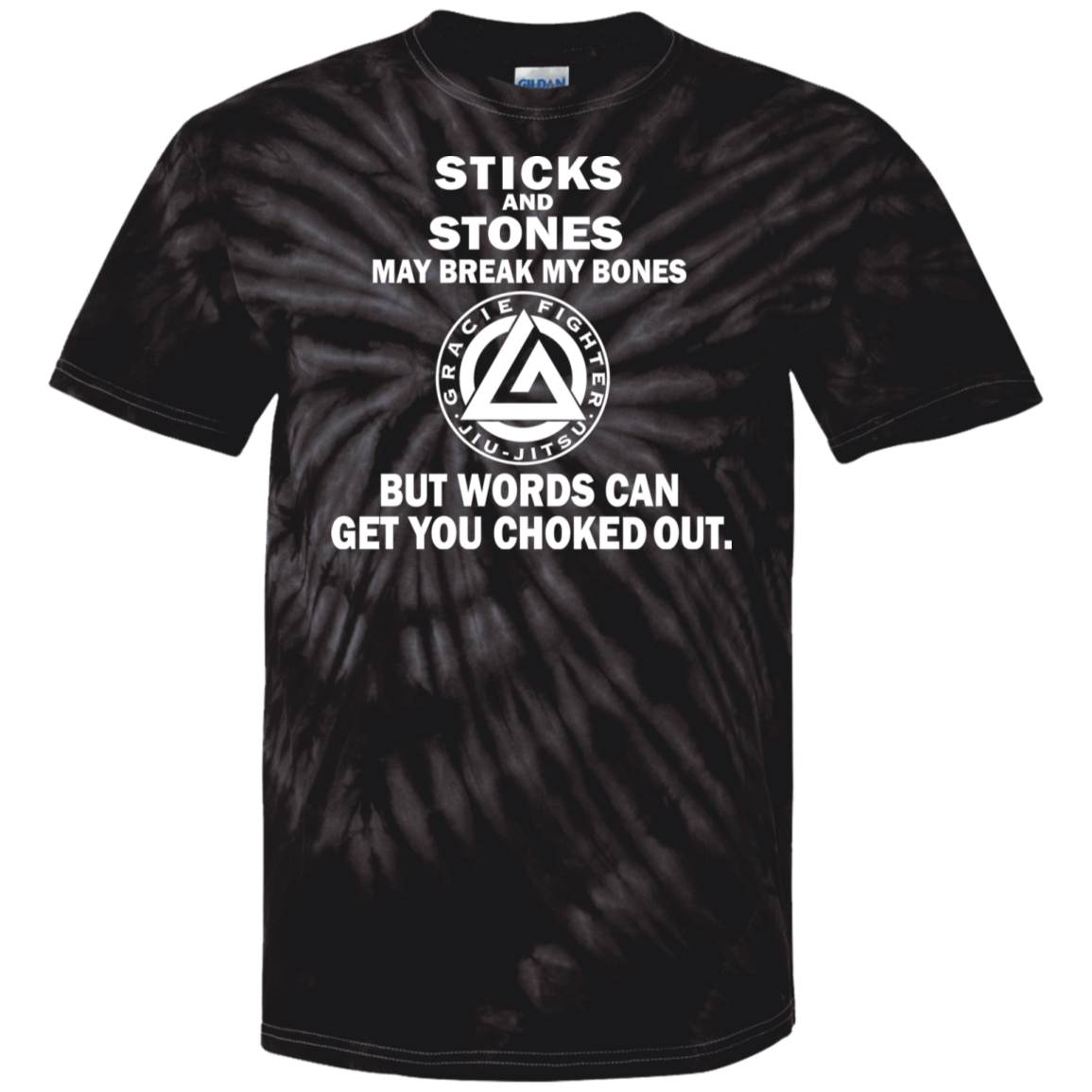 Artichoke Fight Gear Custom Design #19. Sticks and Stones. 100% Cotton Tie Dye T-Shirt