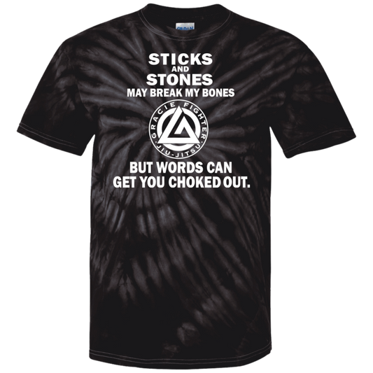 Artichoke Fight Gear Custom Design #19. Sticks and Stones. 100% Cotton Tie Dye T-Shirt