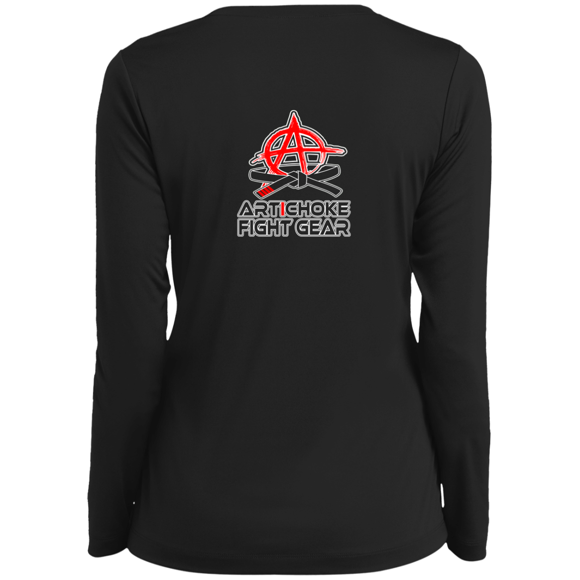 Artichoke Fight Gear Custom Design #3. Babality. Ladies’ Long Sleeve Performance V-Neck Tee