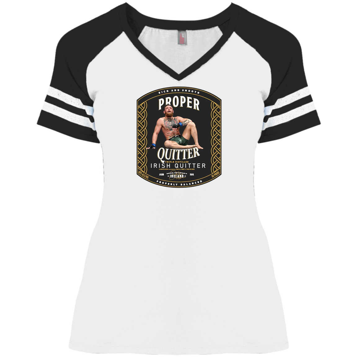 Artichoke Fight Gear Custom Design #15. Proper Quitter. Ladies' Game V-Neck T-Shirt