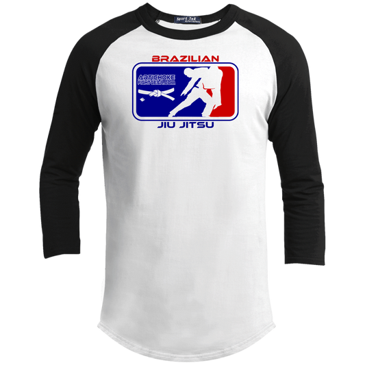 Artichoke Fight Gear Custom Design #4. MLB style BJJ. Youth 3/4 Raglan Sleeve Shirt