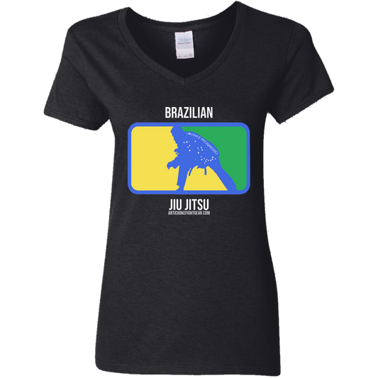 Artichoke Fight Gear Custom Design #13. BJJ, The New National Pastime. Ladies' 100% Cotton V-Neck T-Shirt