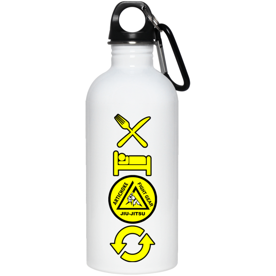 Artichoke Fight Gear Custom Design #9. EAT. SLEEP. JIU JITSU. REPEAT. 20 oz. Stainless Steel Water Bottle