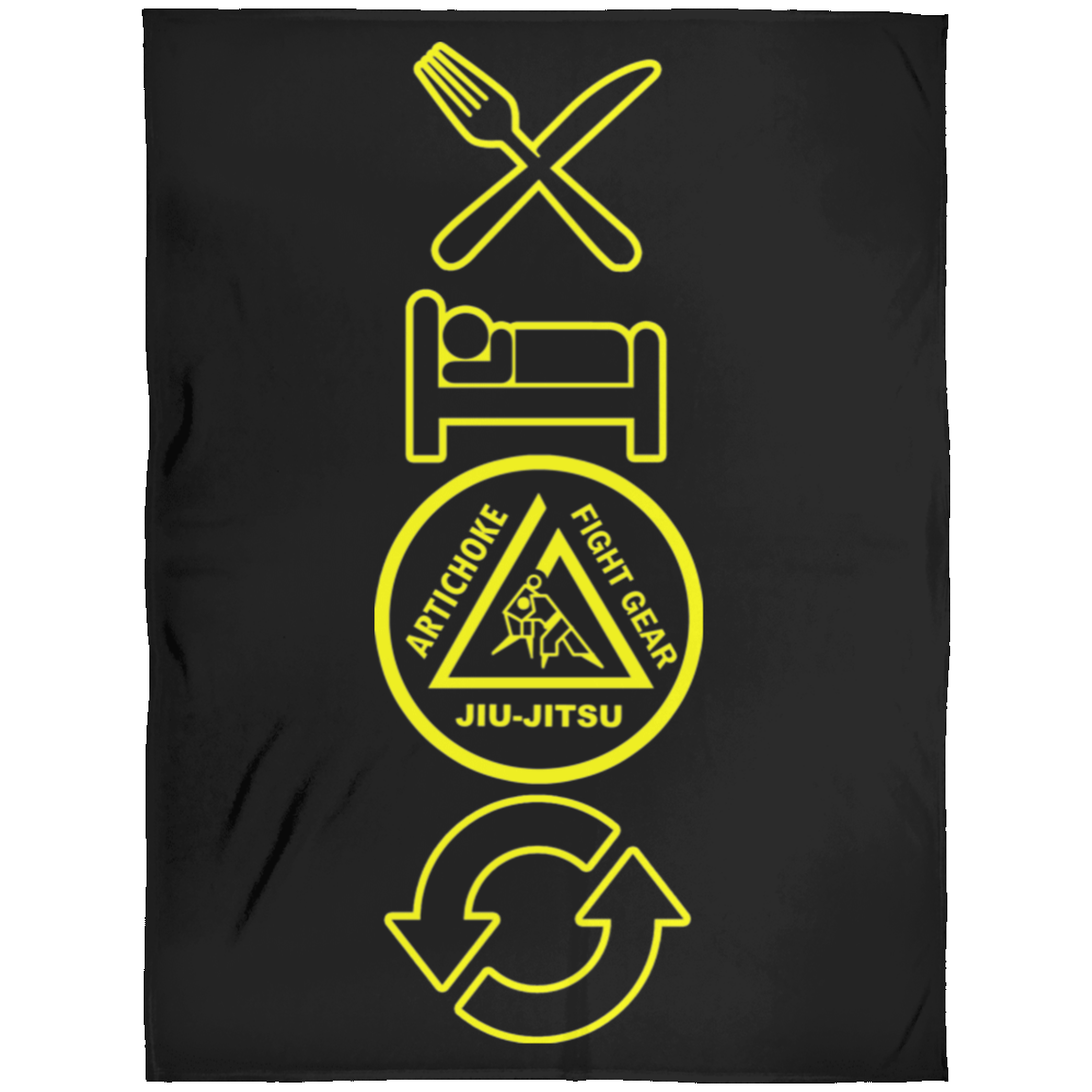 Artichoke Fight Gear Custom Design #9. EAT. SLEEP. JIU JITSU. REPEAT. Arctic Fleece Blanket 60x80