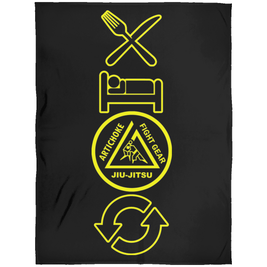 Artichoke Fight Gear Custom Design #9. EAT. SLEEP. JIU JITSU. REPEAT. Arctic Fleece Blanket 60x80