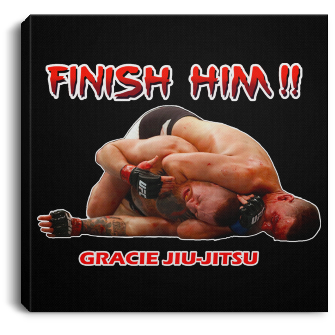 Artichoke Fight Gear Custom Design #8. Finish Him! Square Canvas .75in Frame