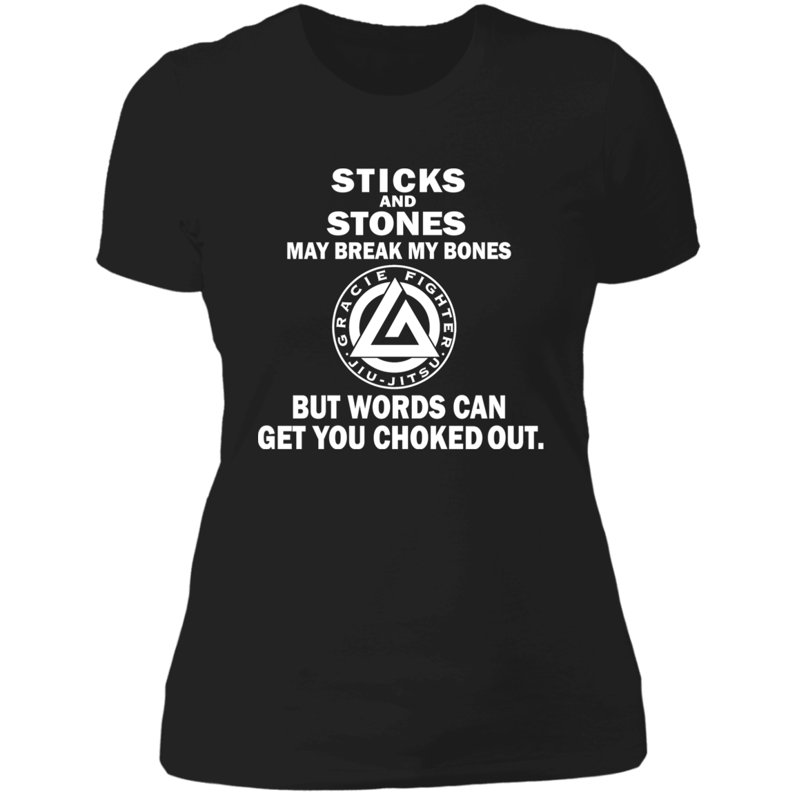 Artichoke Fight Gear Custom Design #19. Sticks and Stones. Ladies' Boyfriend T-Shirt