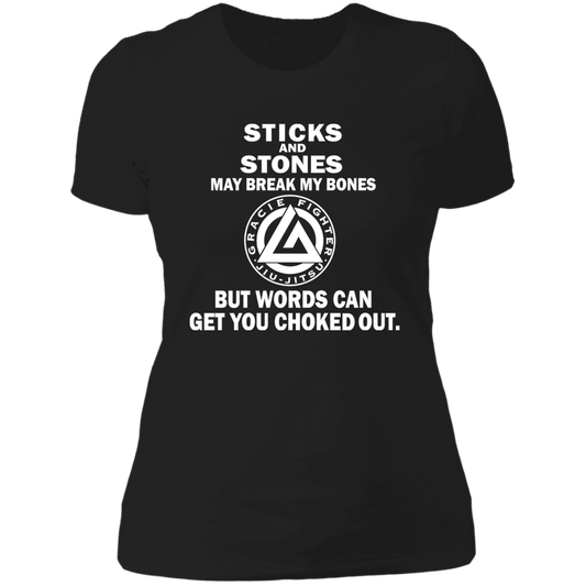 Artichoke Fight Gear Custom Design #19. Sticks and Stones. Ladies' Boyfriend T-Shirt