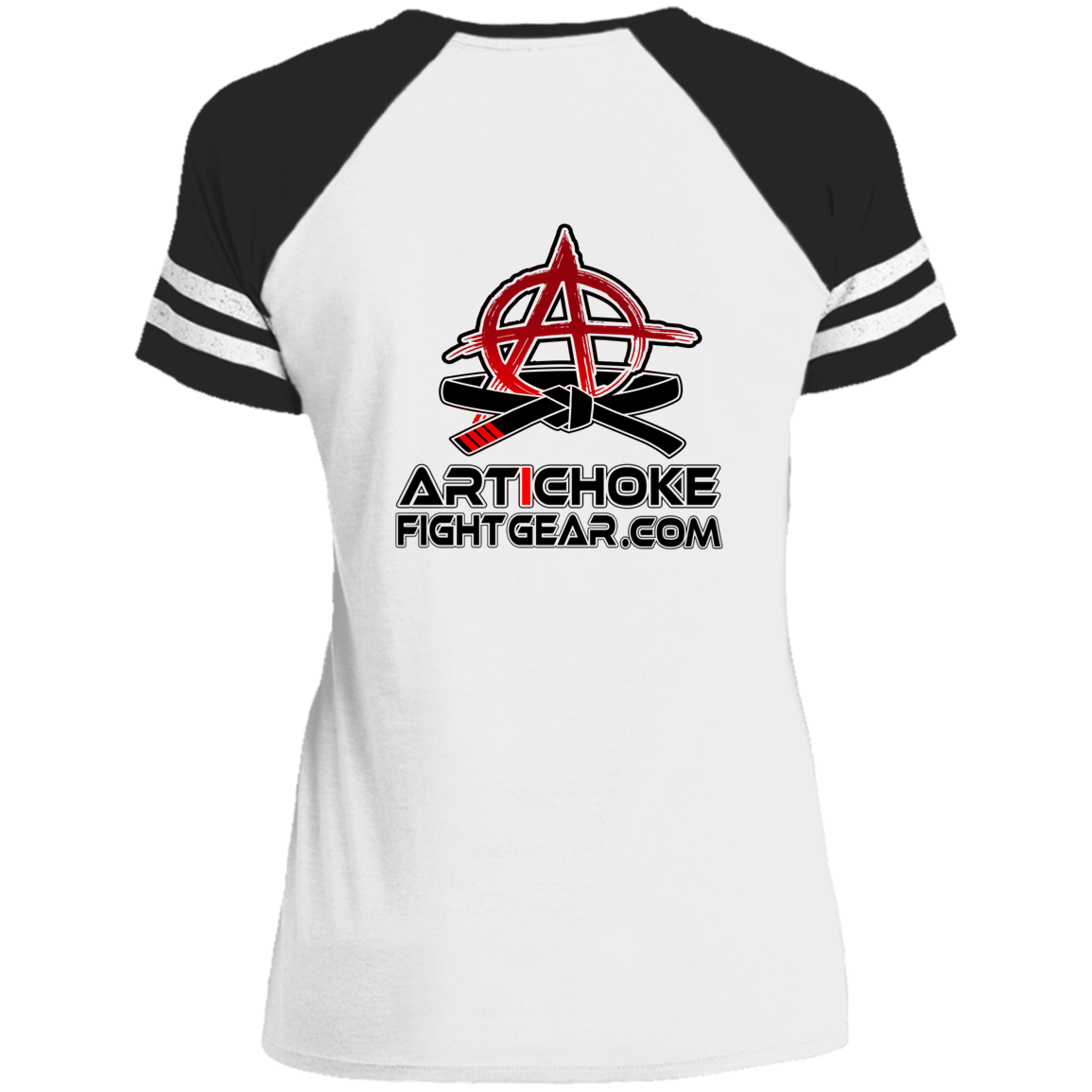 Artichoke Fight Gear Custom Design #8. Finish Him! Ladies' Game V-Neck T-Shirt