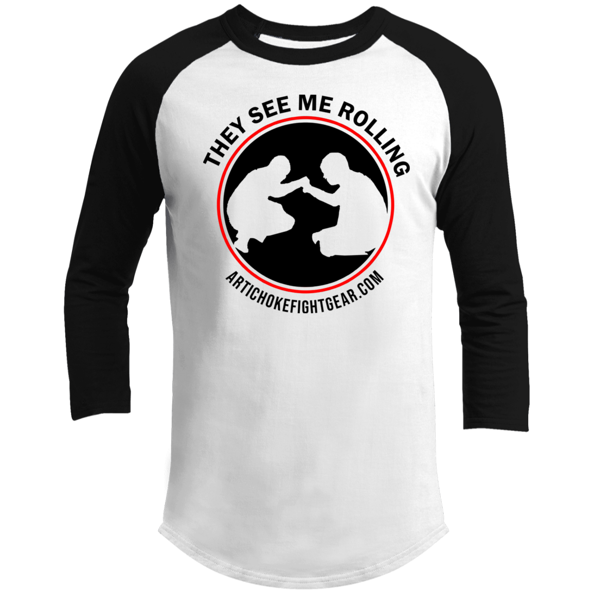 Artichoke Fight Gear Custom Design #16. They See Me Rolling. 3/4 Raglan Sleeve Shirt