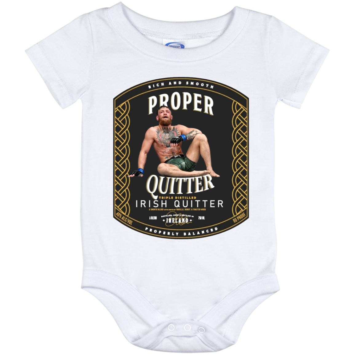 Artichoke Fight Gear Custom Design #15. Proper Quitter. Baby Onesie 12 Month