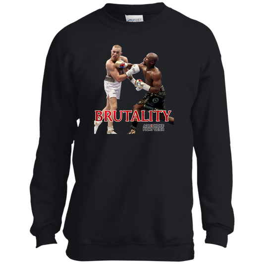 Artichoke Fight Gear Custom Design #5. Brutality! Youth Crewneck Sweatshirt