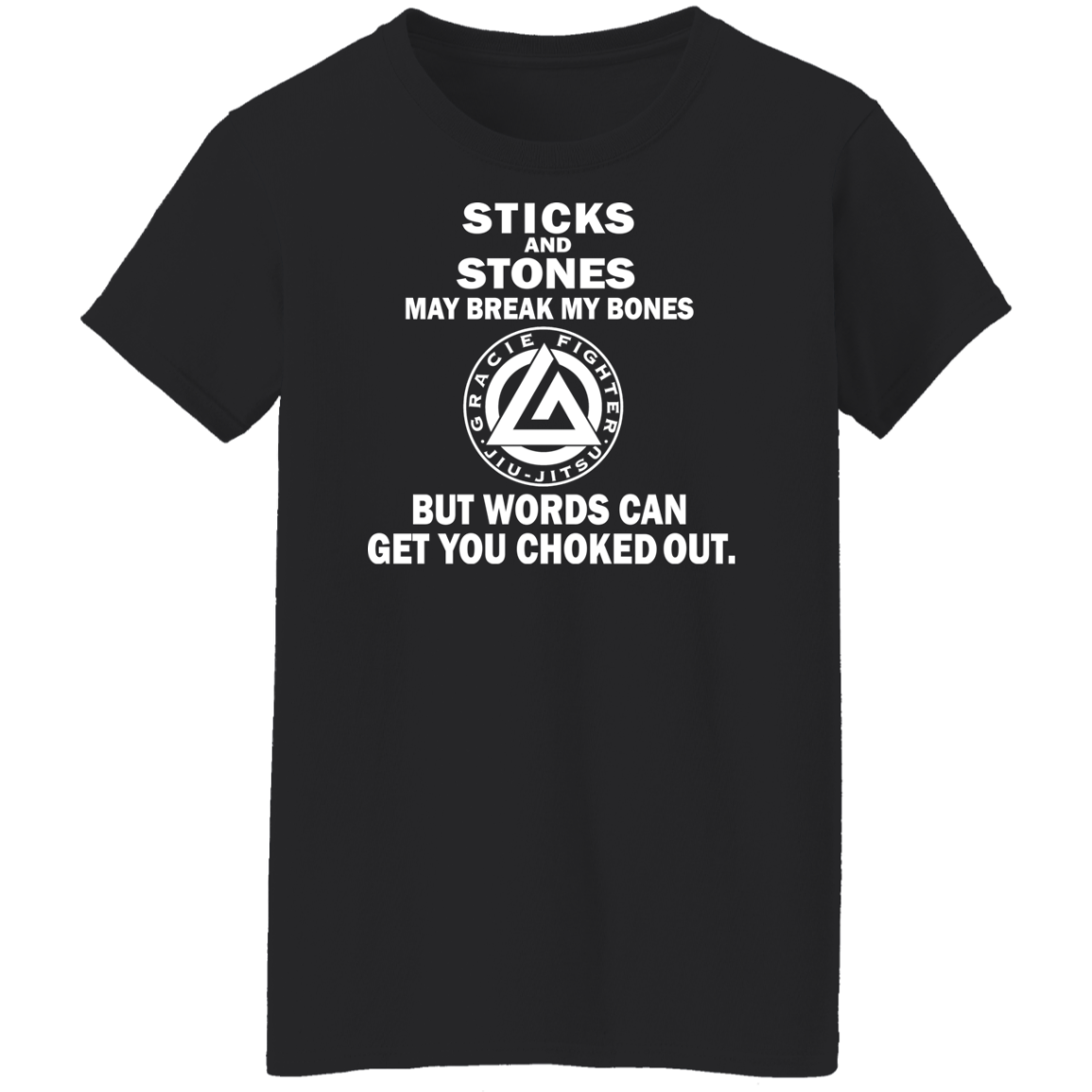 Artichoke Fight Gear Custom Design #19. Sticks and Stones. Ladies' 100% Pre-Shrunk Cotton T-Shirt