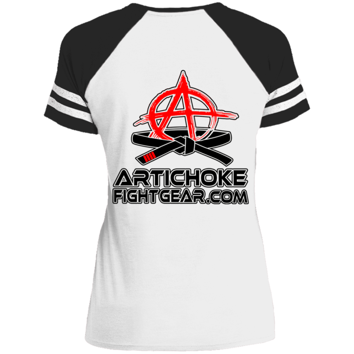 Artichoke Fight Gear Custom Design #19. Sticks and Stones. Ladies' Game V-Neck T-Shirt