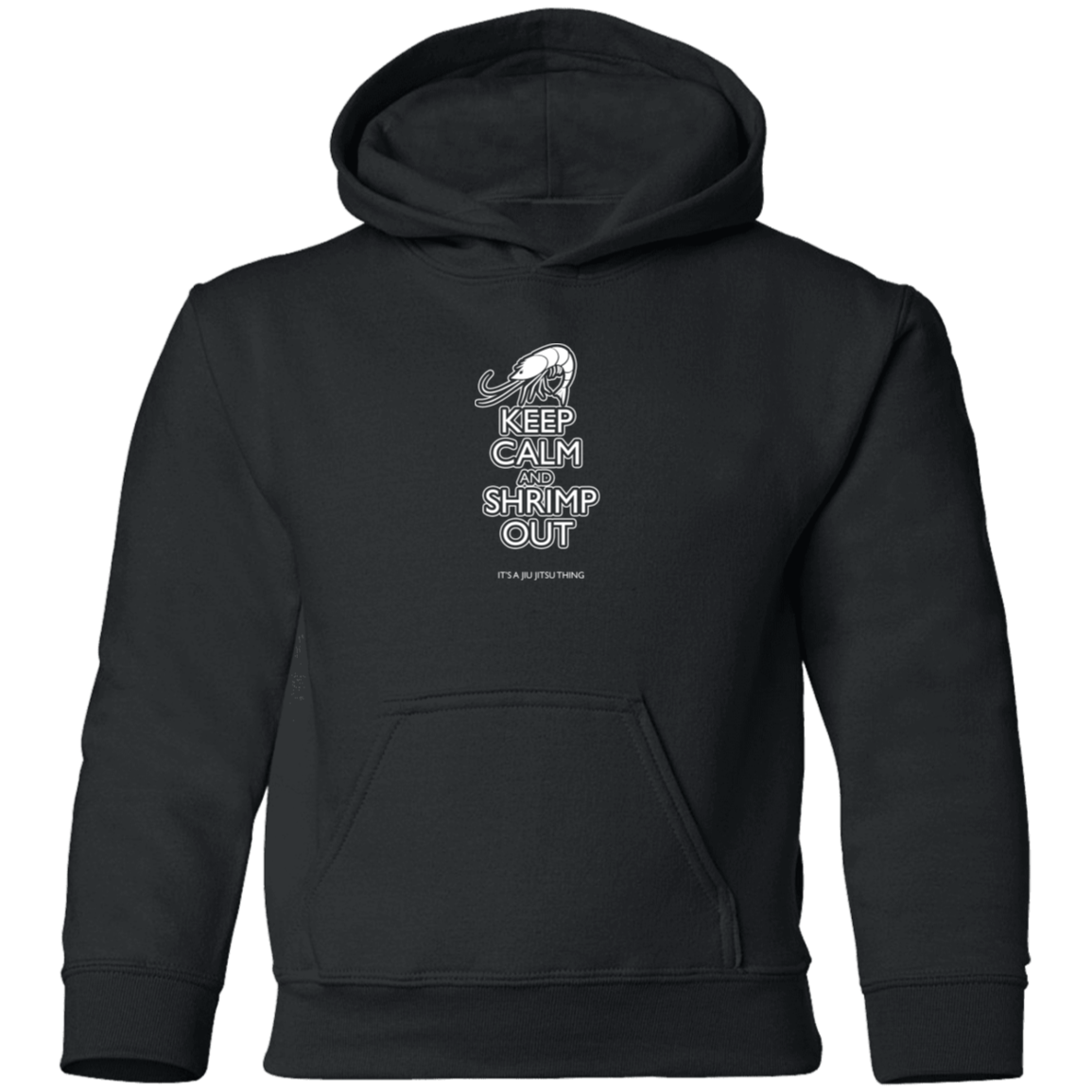 Artichoke Fight Gear Custom Design #12. Keep Calm and Shrimp Out. Youth Pullover Hoodie