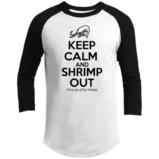 Artichoke Fight Gear Custom Design #12. Keep Calm and Shrimp Out. 3/4 Raglan Sleeve Shirt