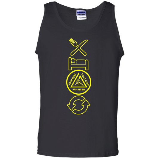 Artichoke Fight Gear Custom Design #9. EAT. SLEEP. JIU JITSU. REPEAT. 100% Cotton Tank Top