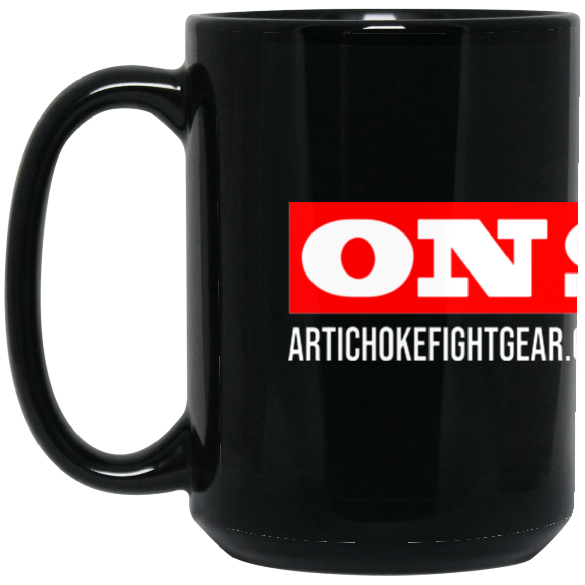 Artichoke Fight Gear Custom Design #14. ON SITE! 15 oz. Black Mug