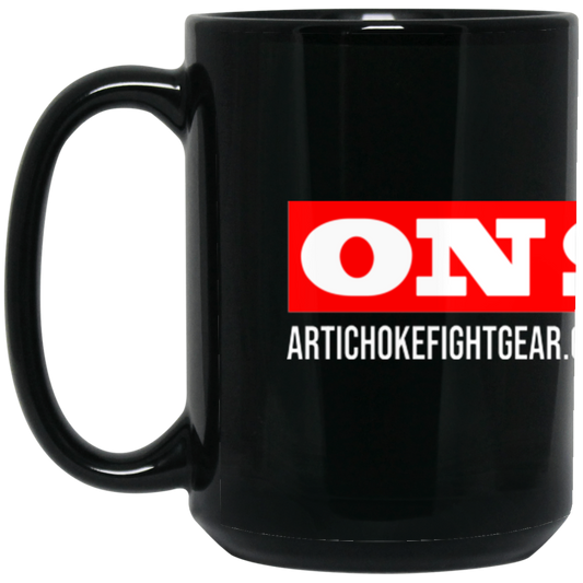 Artichoke Fight Gear Custom Design #14. ON SITE! 15 oz. Black Mug