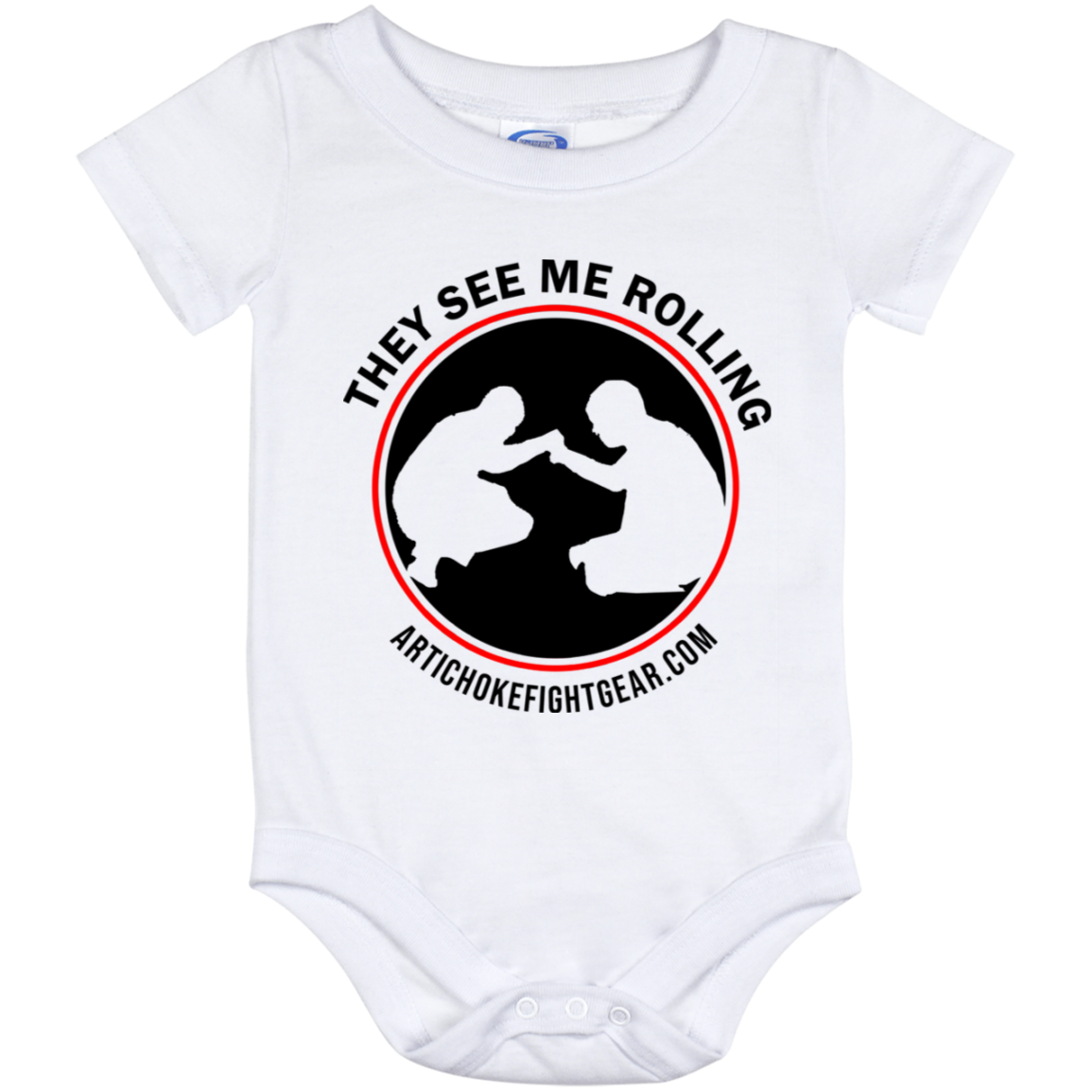 Artichoke Fight Gear Custom Design #16. They See Me Rolling. Baby Onesie 12 Month