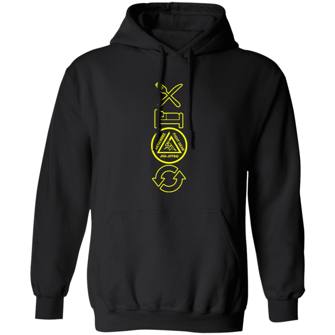 Artichoke Fight Gear Custom Design #9. EAT. SLEEP. JIU JITSU. REPEAT. Basic Pullover Hoodie