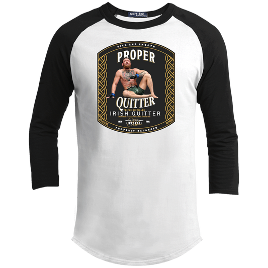 Artichoke Fight Gear Custom Design #15. Proper Quitter. Youth 3/4 Raglan Sleeve Shirt