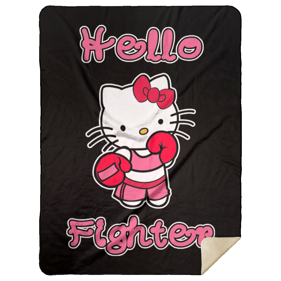 Artichoke Fight Gear Custom Design #11. Hello Fighter. Premium Mink Sherpa Blanket 60x80