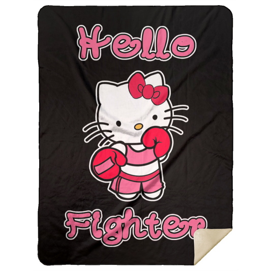 Artichoke Fight Gear Custom Design #11. Hello Fighter. Premium Mink Sherpa Blanket 60x80